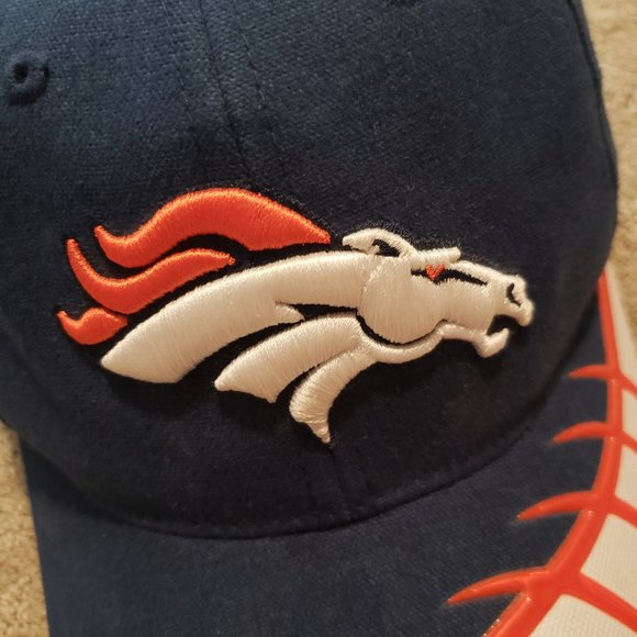 Reebok Denver Broncos Football Cap Hat Men's OS Navy Blue Embroidered Retro 90s - Picture 6 of 11